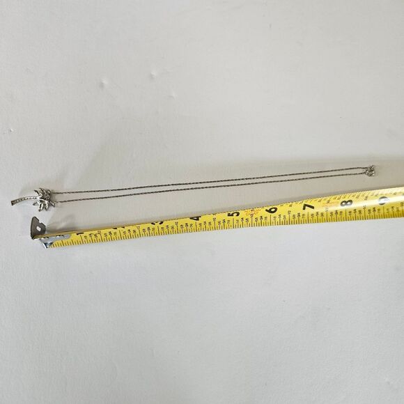 Fine Arts Silver FAS 925 Sterling Silver Simulated Diamond Palm Tree Necklace - Picture 9 of 12